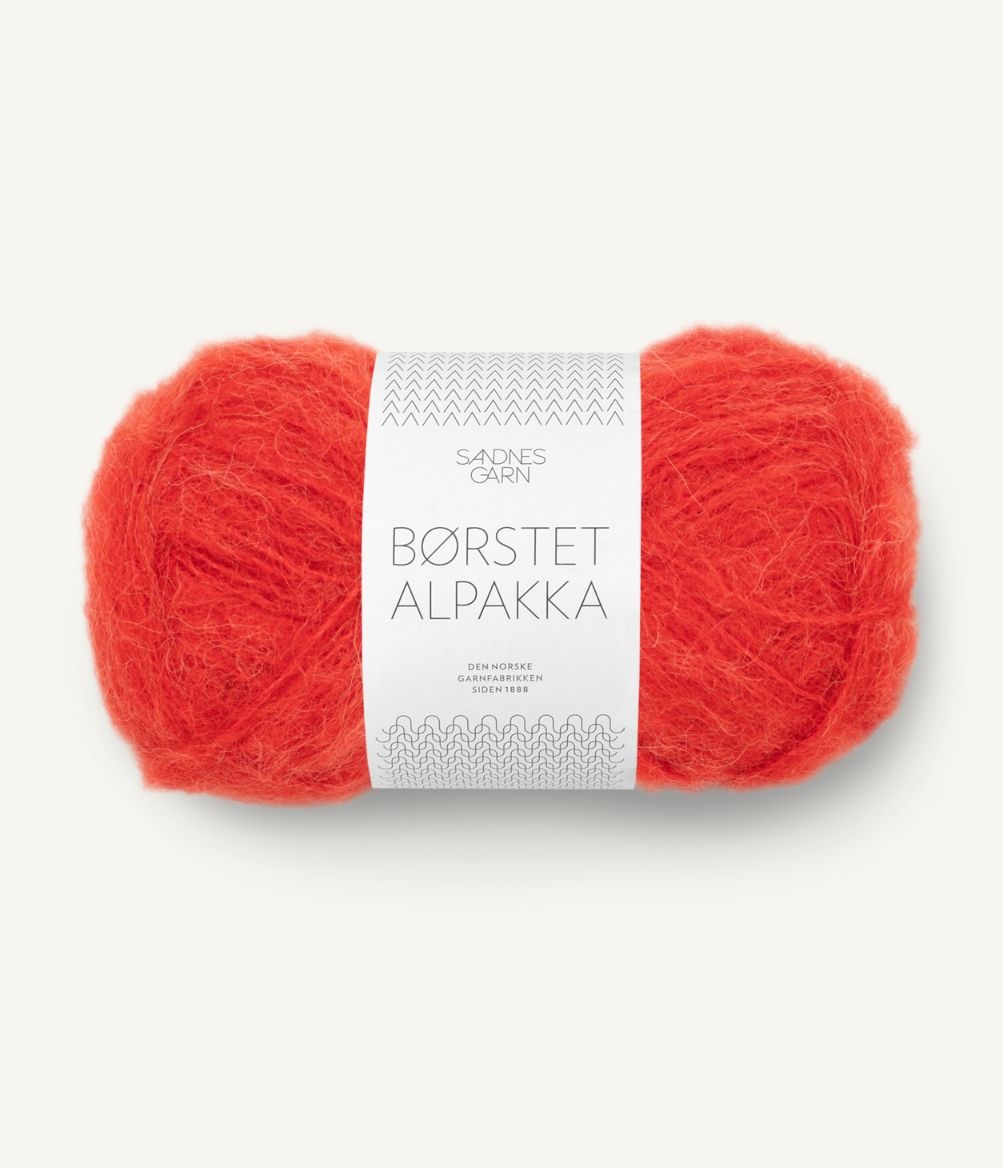 Børstet Alpakka 4018 Scarlet Red