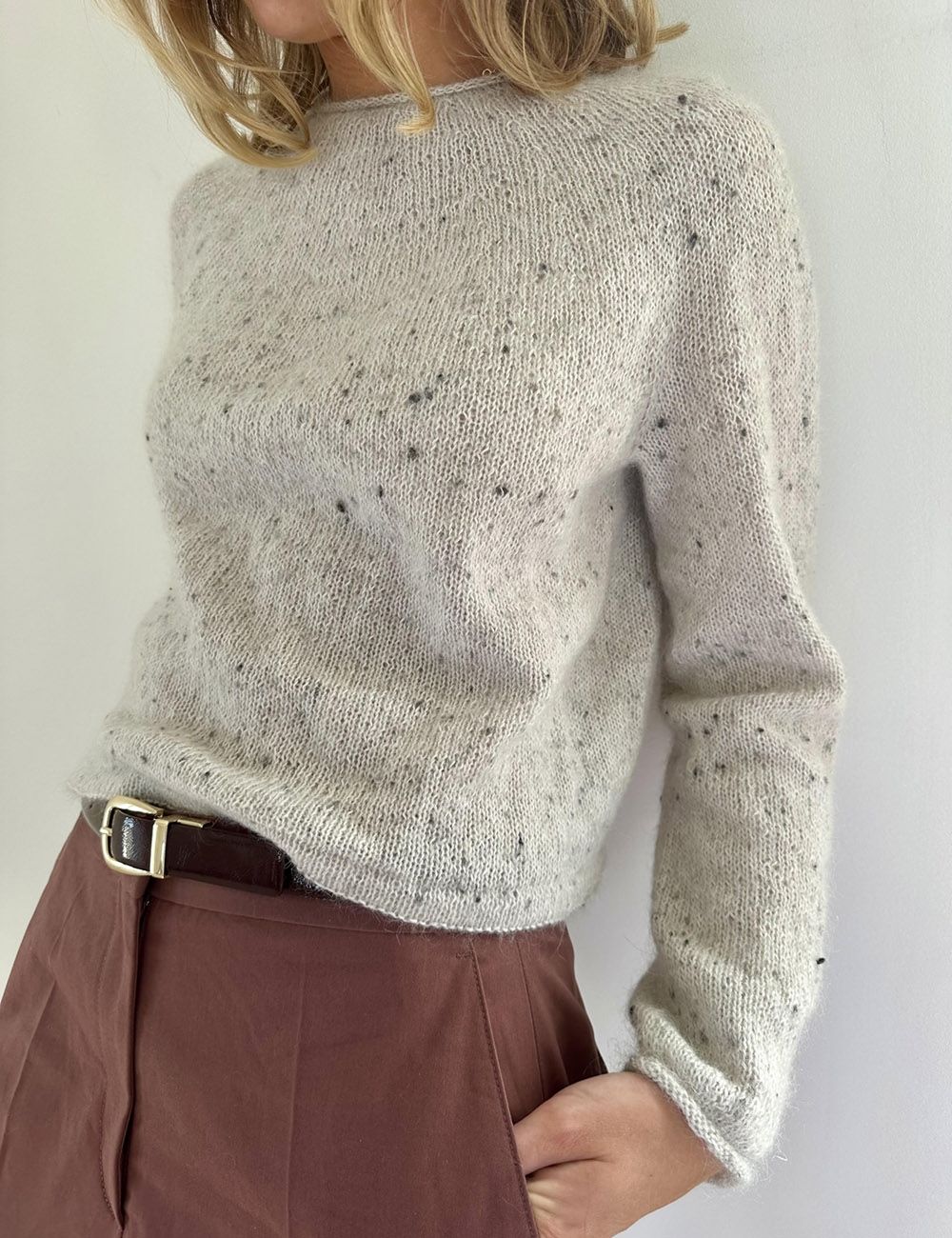 Le Knit Plain Yoke Blouse Le Knit Plain Yoke Blouse