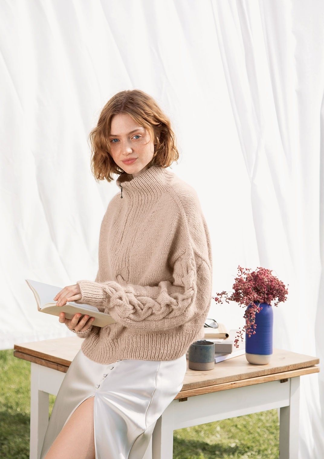 Sienna Zipper Genser - Gratis strikkeoppskrift