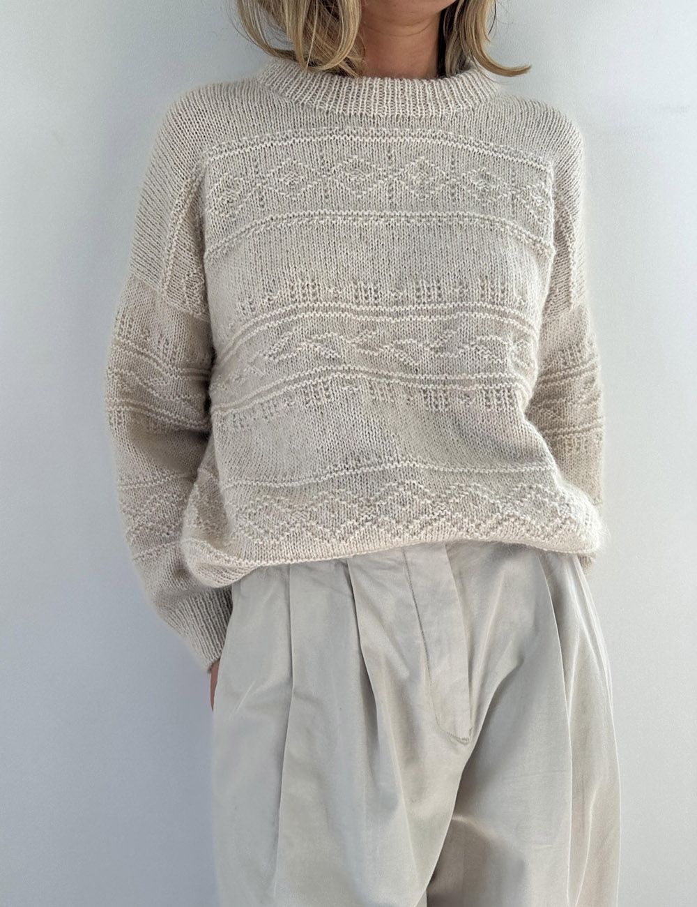 Le Knit Porcelain Damask Sweater Le Knit Porcelain Damask Sweater