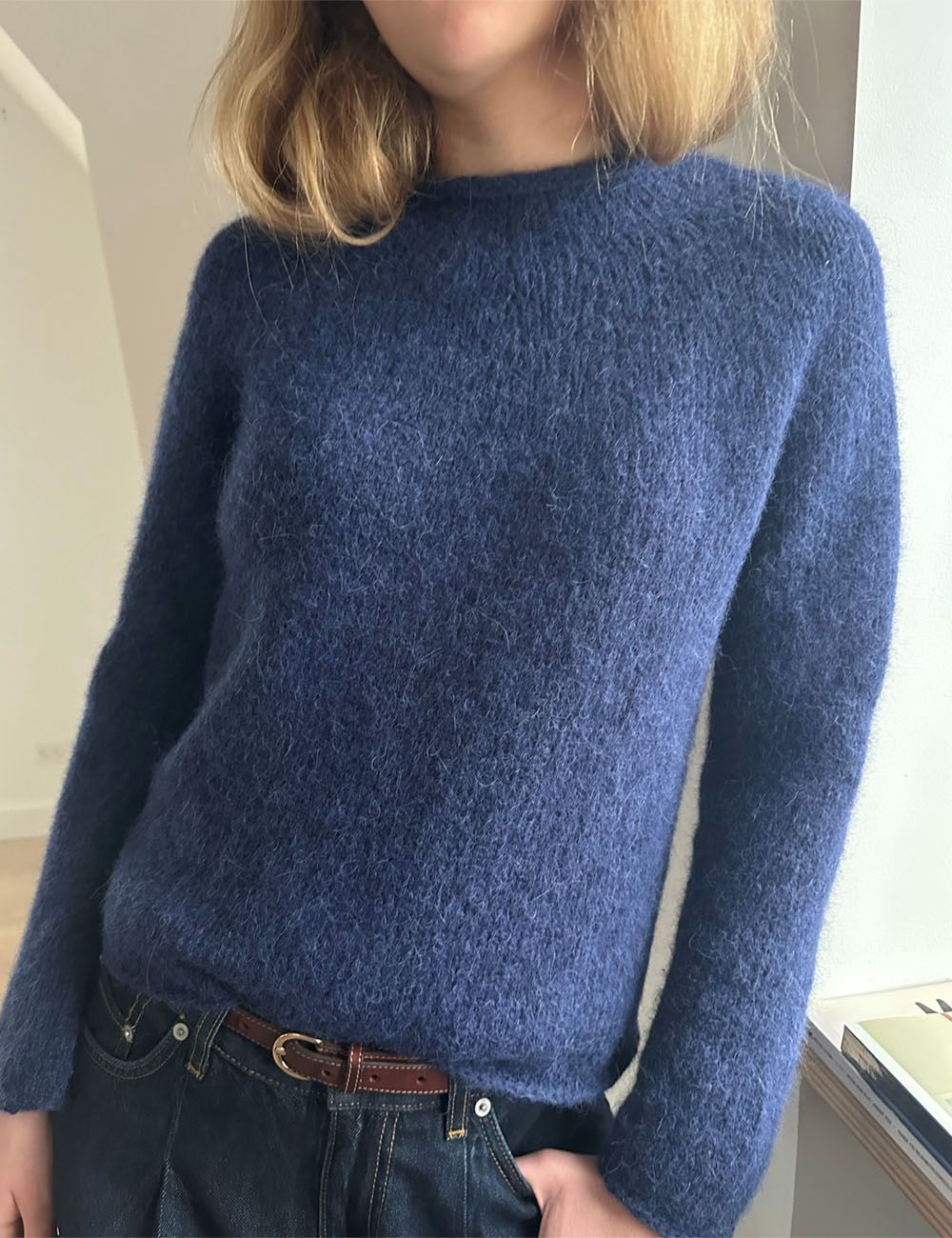 Le Knit Plain Yoke Pullover