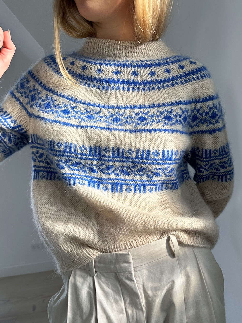 Le Knit Porcelain Yoke Sweater Le Knit Porcelain Yoke Sweater