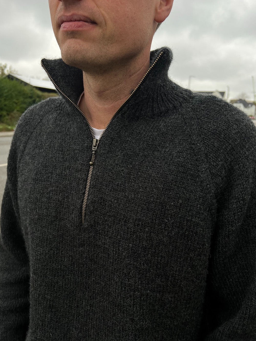 PetiteKnit Zipper sweater light mann PetiteKnit Zipper sweater light mann