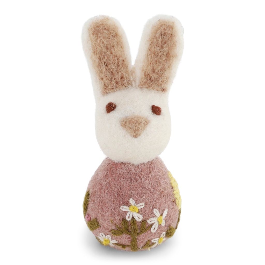 Liten kanin med blomsterbroderi – Lavendel