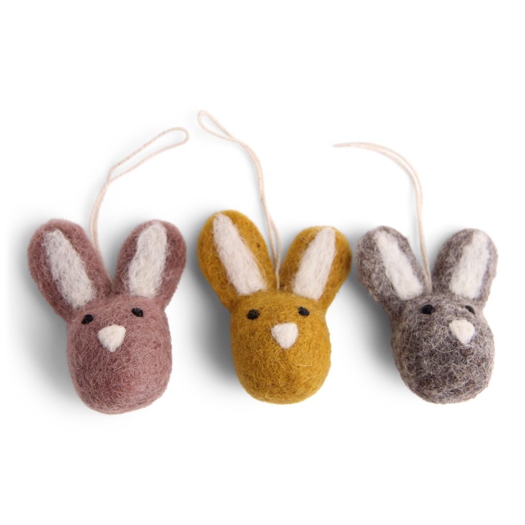 Mini Kaniner i brente farger – Sett med 3