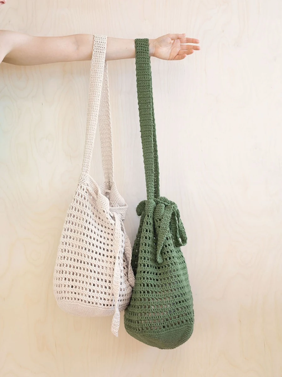 Isla bucket bag gratis strikkeoppskrift