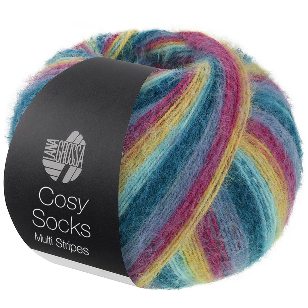 Cosy Socks Multi Stripes Rosa/grønn/blå/Turkis 155