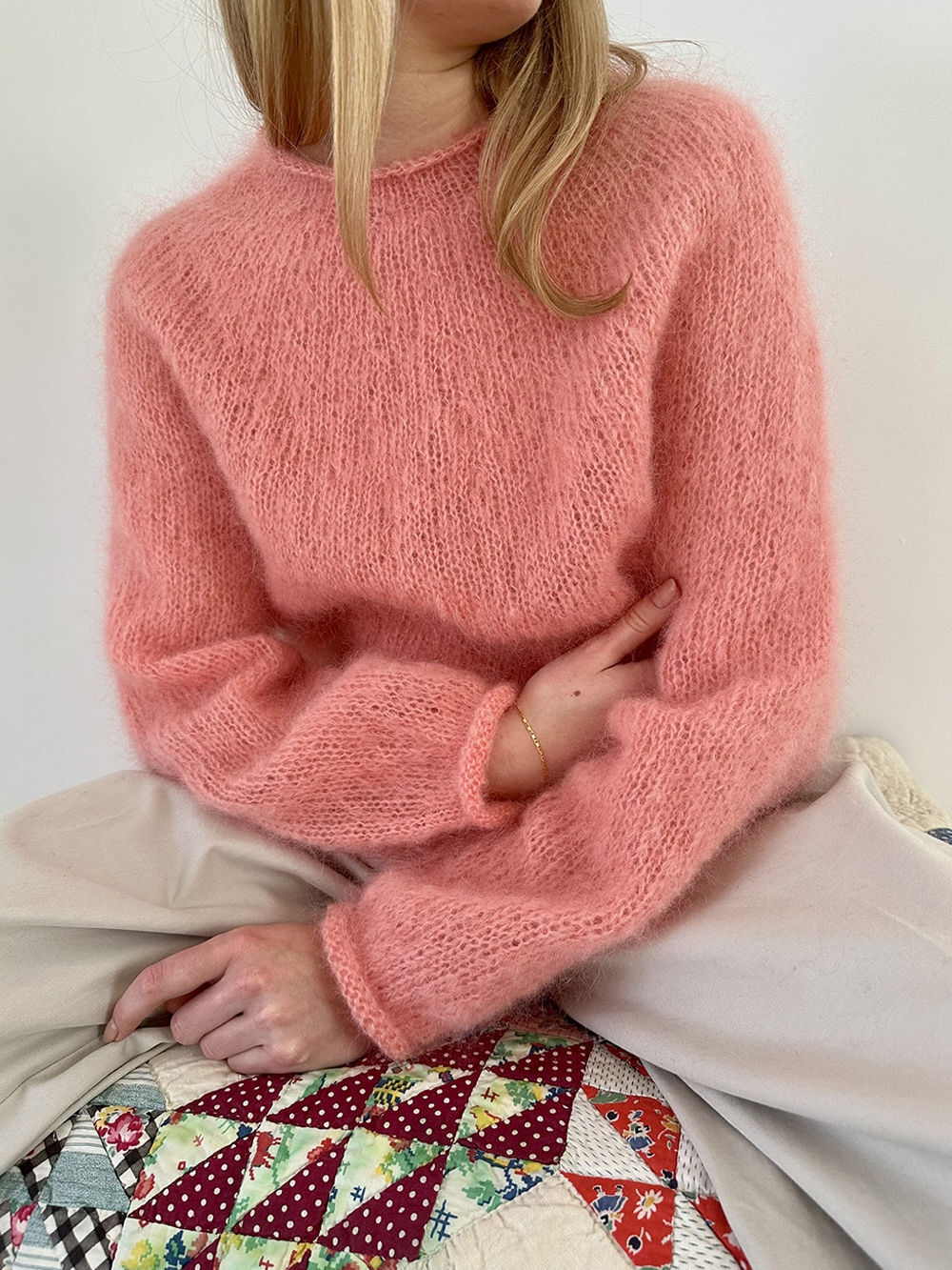 Le Knit Plain Yoke Sweater Le Knit Plain Yoke Sweater