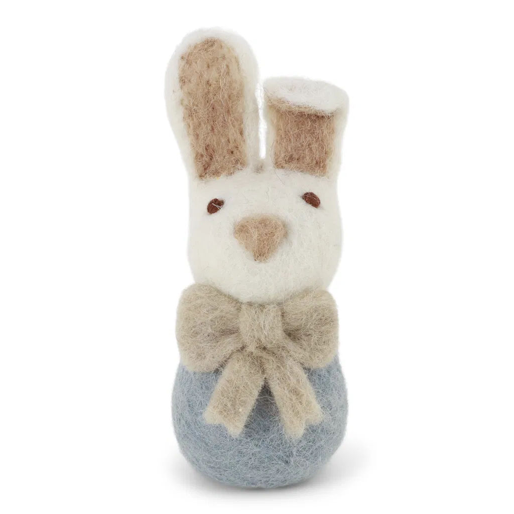 Small Bunny w/Bow - Light Blue