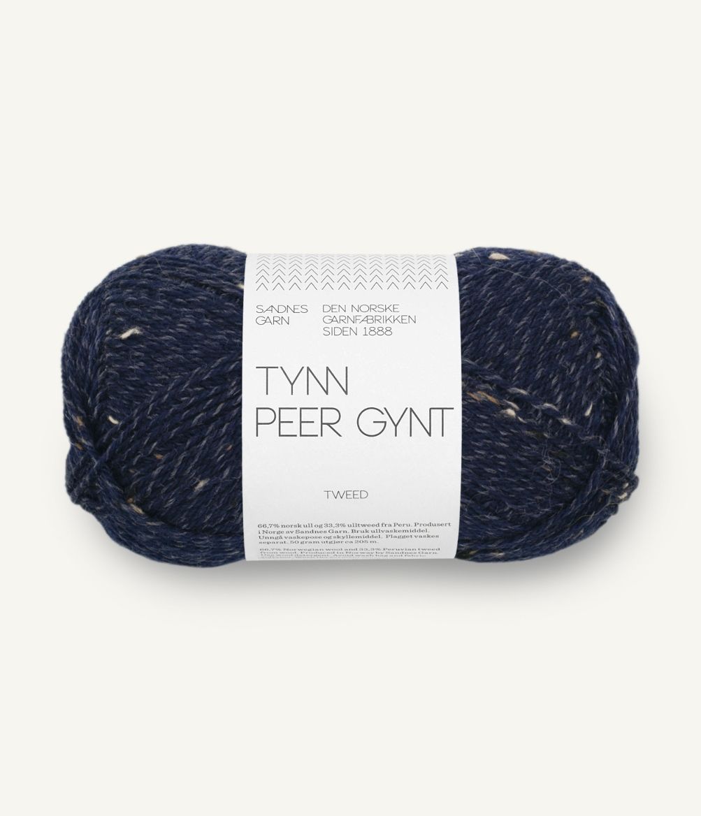 Tynn Peer Gynt 5585 Marineblå m/natur Tweed