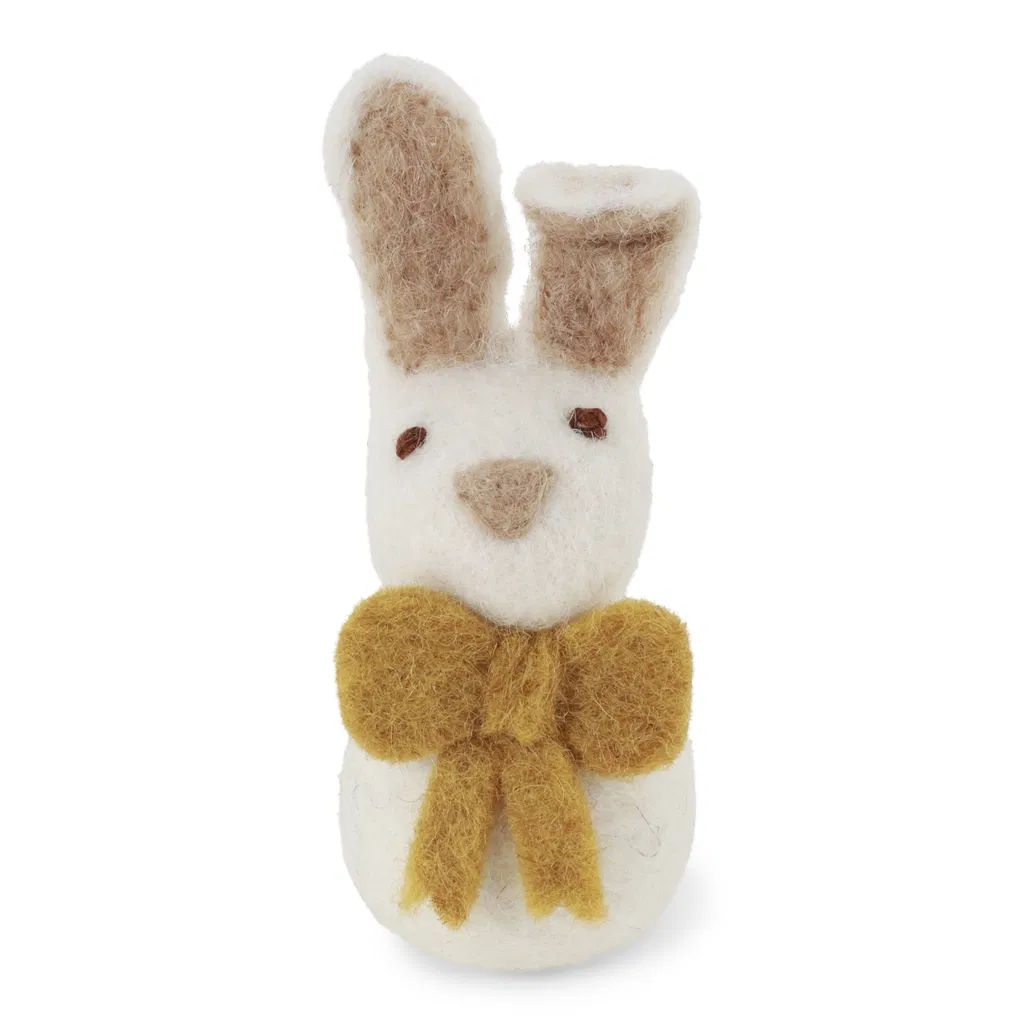 Small Bunny w/Bow - White