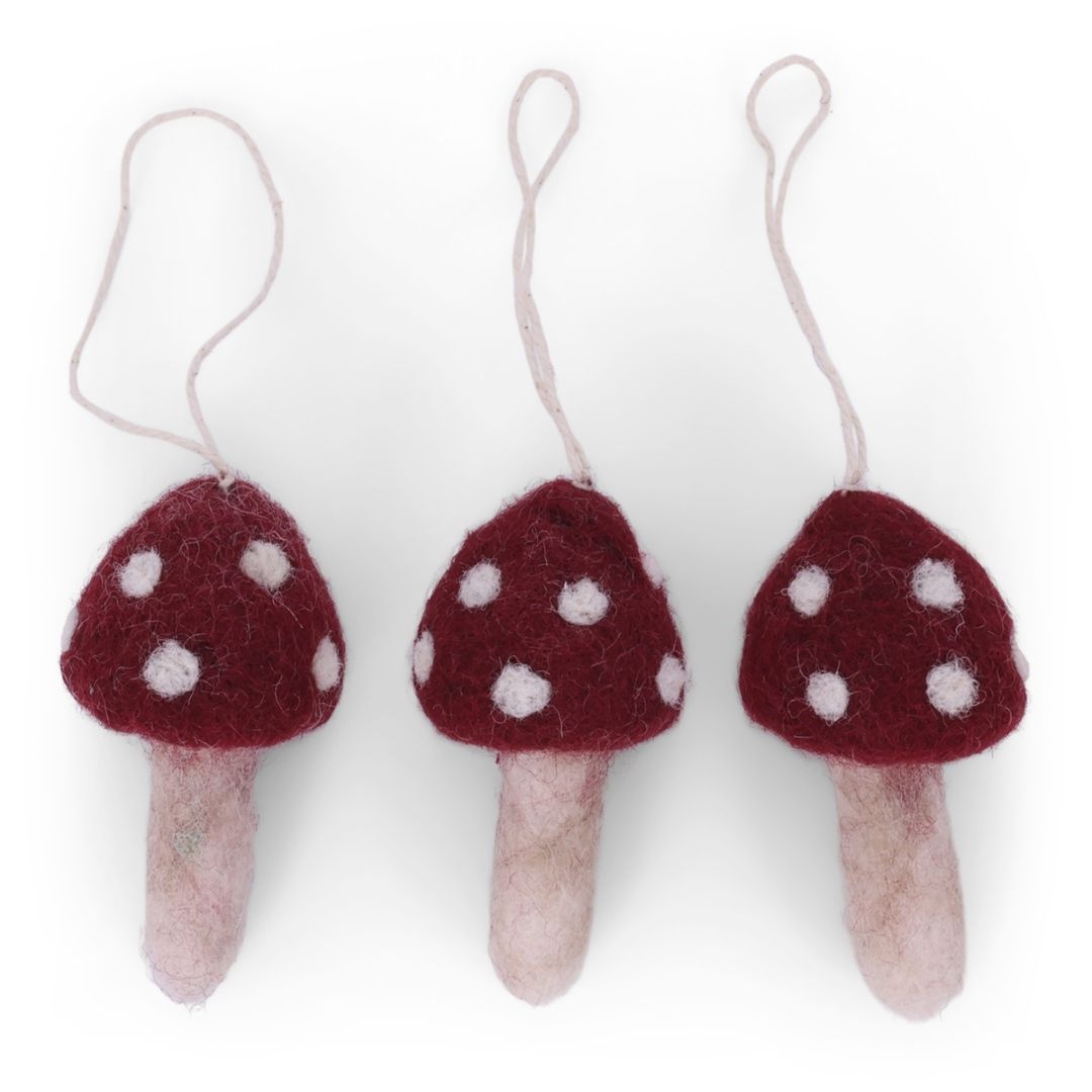 Natural Mushrooms Red - Set of 3