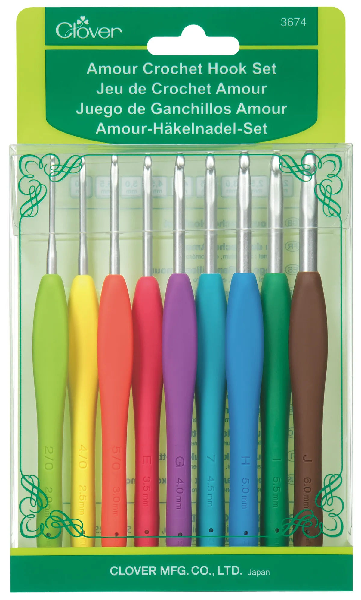 Amour heklesett 9 størrelser Amour heklesett 9 størrelser