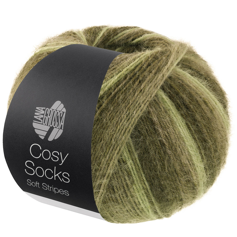 Cosy Socks Soft Stripes 0107 Lysegrønn / Resedagrønn / Grågrønn / Mosegrønn