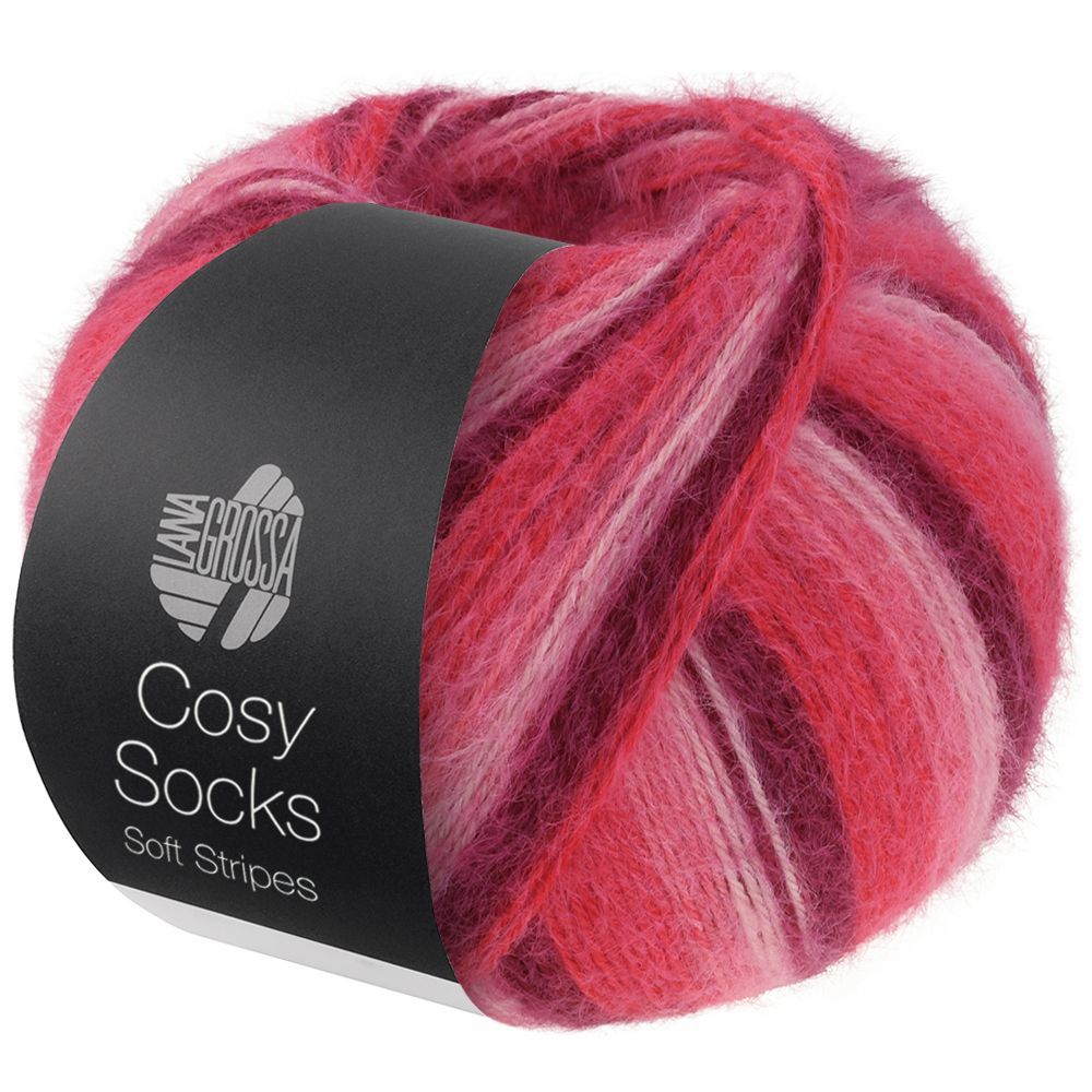 Cosy Socks Soft Stripes 0105 Bordeaux/Rosa/Himbeer/Pink