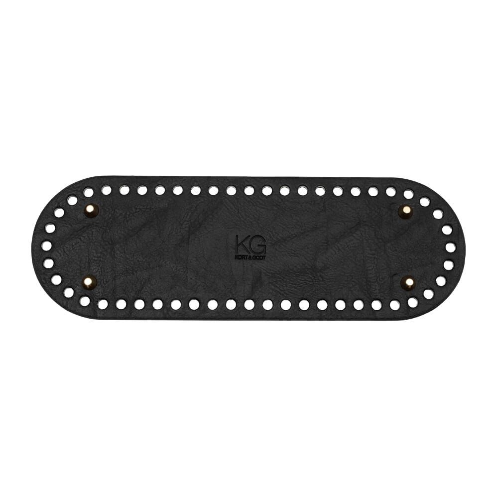Veskebunn i PU-skinn med metallbein, sort , 30 x 10 cm | wb1025